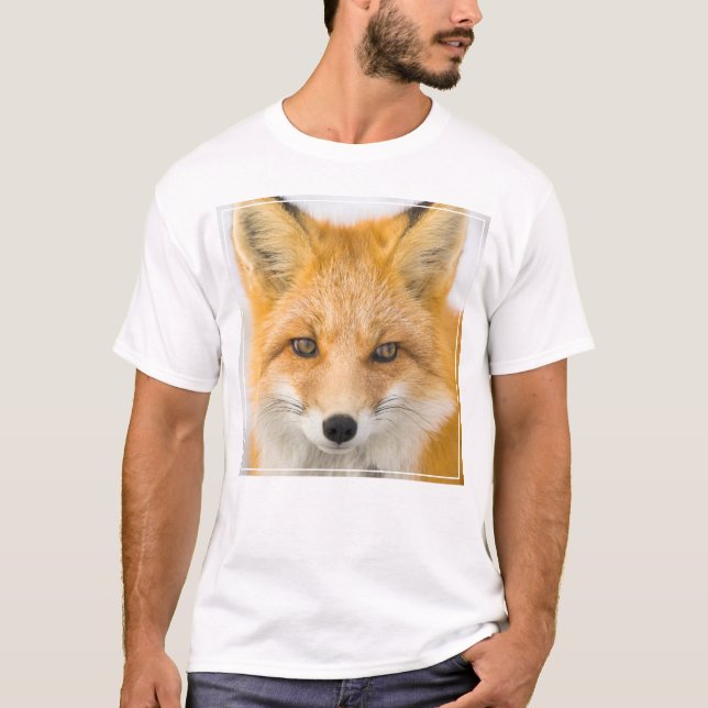 Camiseta Retrato de zorro rojo (Anverso)