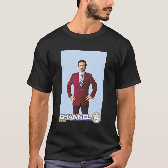 Camiseta Retrato del Anchorman Ron Burgundy Channel 4 (Anverso)