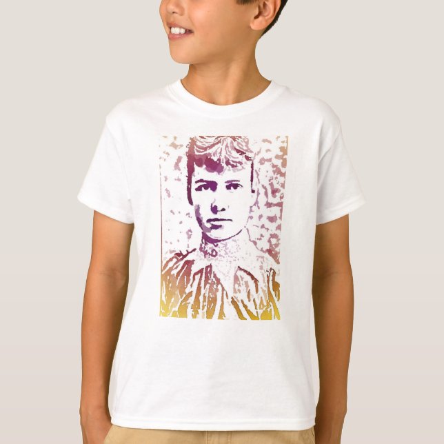 Camiseta Retrato del arte pop de Nellie Bly (Anverso)