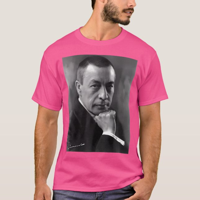 Camiseta Retrato Del Compositor Sergei Rachmaninoff Con Aut (Anverso)