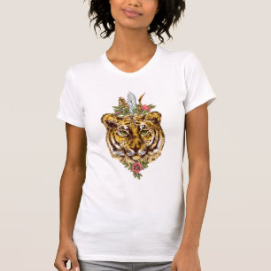 Camiseta Retrato del estilo de Boho del tigre
