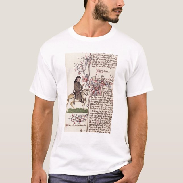 Camiseta Retrato del facsímil de Geoffrey Chaucer de (Anverso)