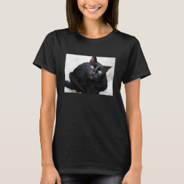 Camiseta Retrato del gato negro