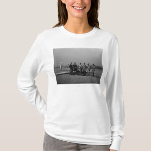Camiseta Retrato del grupo delante del planeador en la