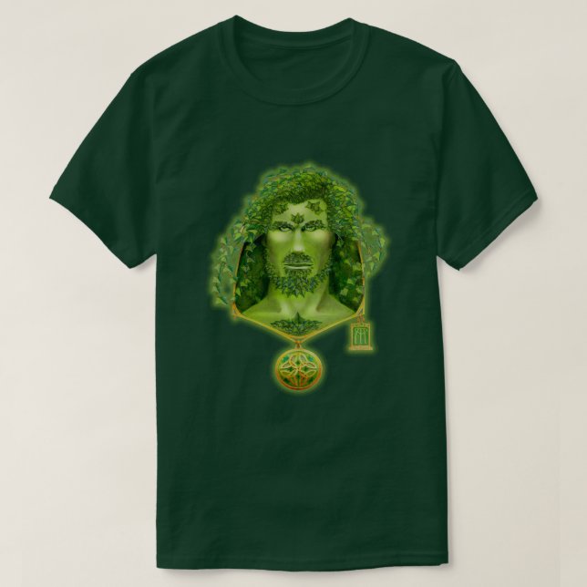 Camiseta Retrato del hombre verde marfil (Diseño del anverso)