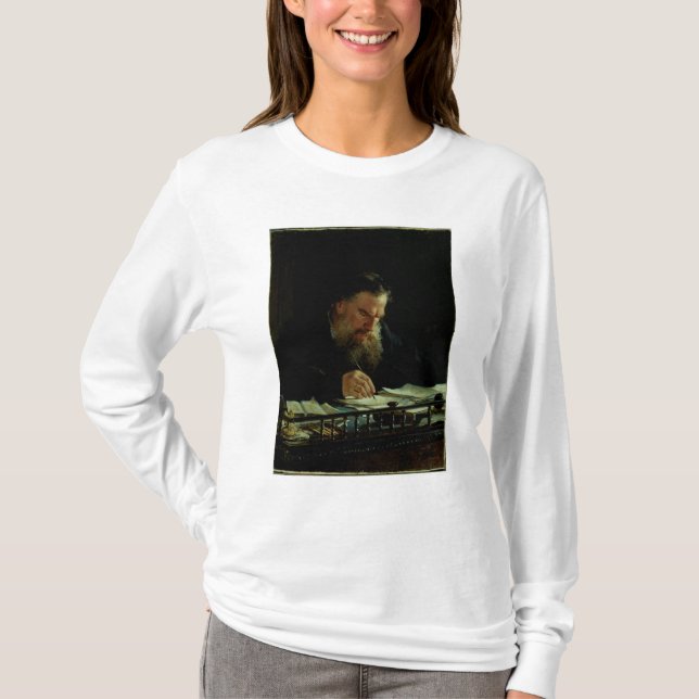 Camiseta Retrato del lev Tolstoy (Anverso)