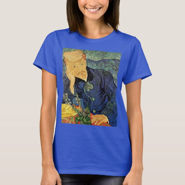 Camiseta Retrato del Médica Gachet por Vincent van Gogh (Anverso)
