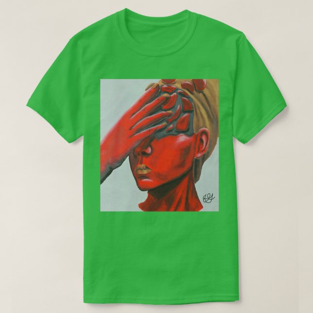 Camiseta Retrato del Pastel de aceite para el suelo de la c (Diseño del anverso)