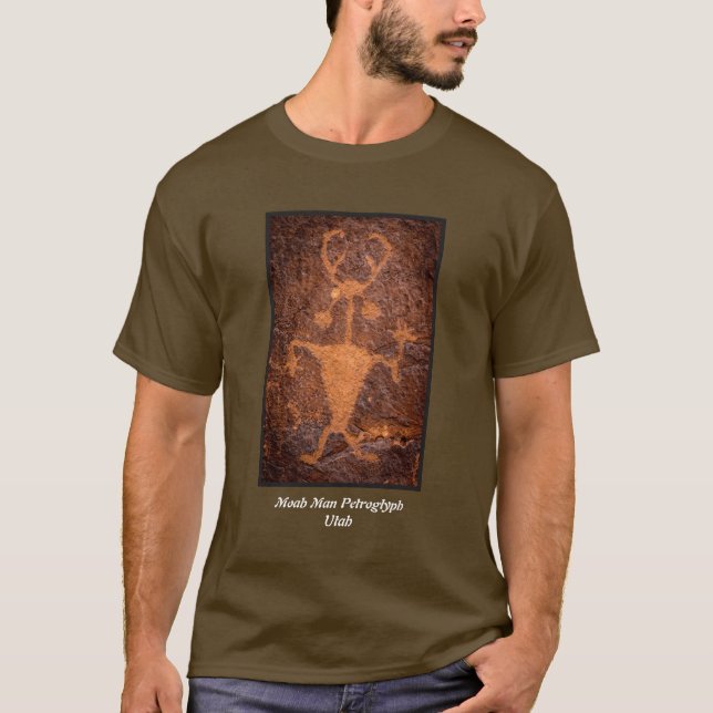 Camiseta Retrato del petroglifo del hombre de Moab - Utah (Anverso)