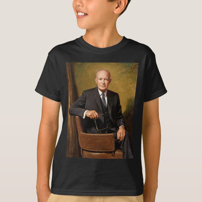 Camiseta Retrato del presidente Dwight Eisenhower en la Cas (Anverso)