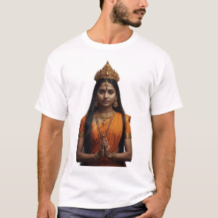 Camiseta Retrato devocional de reina hindú