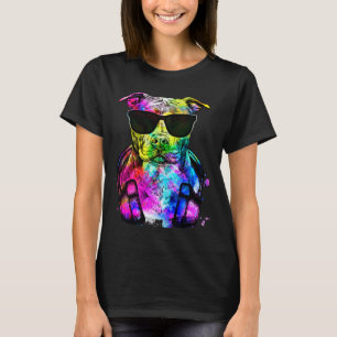Camiseta Retrato divertido de perro Pit Bull Pittie retro p