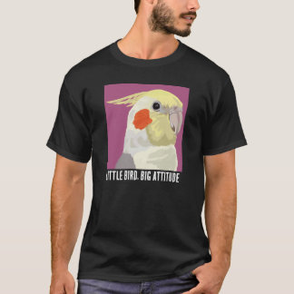 Camiseta Retrato divertido de un pequeño pájaro cockatiel c