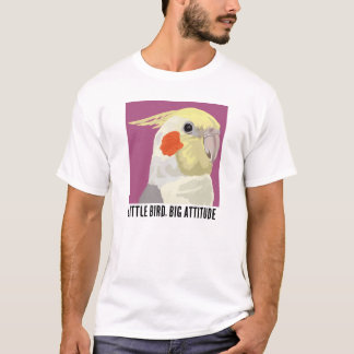 Camiseta Retrato divertido de un pequeño pájaro cockatiel c