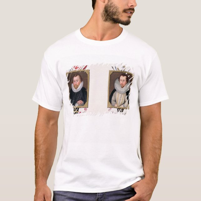 Camiseta Retrato doble de sir Francis Drake (c.1540-96) a (Anverso)