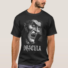Camiseta Retrato Drácula Blanco y negro