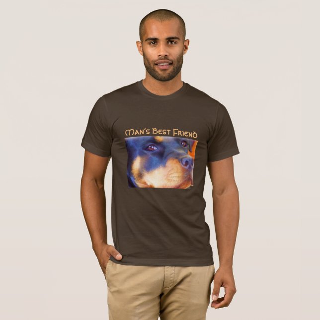 Camiseta Retrato Editable Rottweiler Perro Animal Hermoso (Anverso completo)