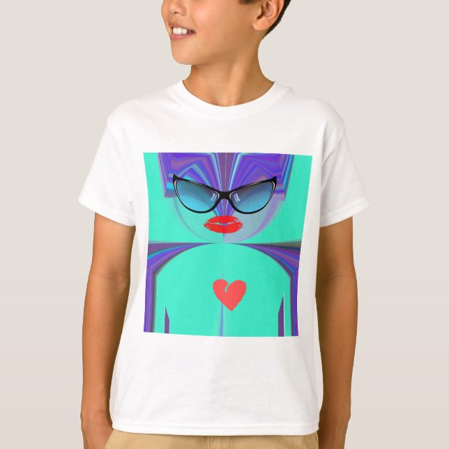 Camiseta Retrato elegante de la dama: Una obra de arte colo (Anverso)