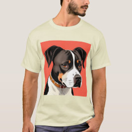 Camiseta Retrato elegante de un perro blanco y negro