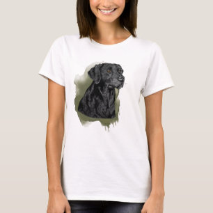 Camiseta Retrato en acuarela de Labrador Retriever negro
