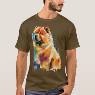 Camiseta Retrato en acuarela de perro Chow Chow