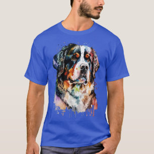 Camiseta retrato en acuarela del perro de montaña bernés