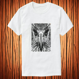 Camiseta Retrato en blanco y negro de un águila Arte IA
