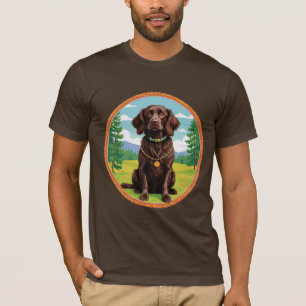 Camiseta Retrato encantador de perro marrón con fondo natur