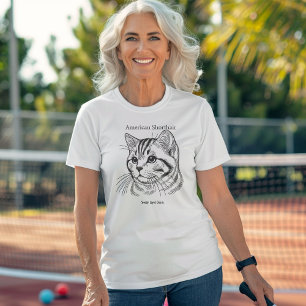 Camiseta Retrato estadounidense de Shorthair