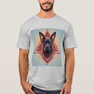 Camiseta Retrato estilizado de perro negro