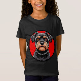Camiseta Retrato estilizado de un Terrier Negro