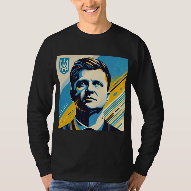 Camiseta Retrato estilo arte pop Zelenskyy (Anverso)