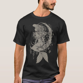 Camiseta Retrato estilo tatuaje de Sirena pequeña