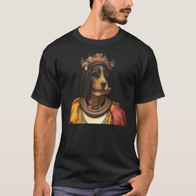 Camiseta retrato facial de un perro antiguo como Cleopatra  (Anverso)