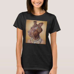 Camiseta retrato facial de un perro antiguo como Cleopatra