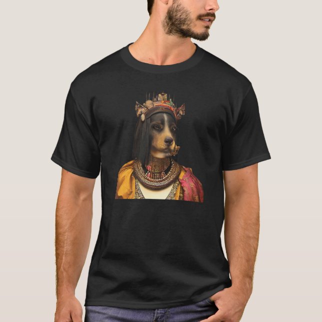 Camiseta retrato facial de un perro antiguo como Cleopatra  (Anverso)