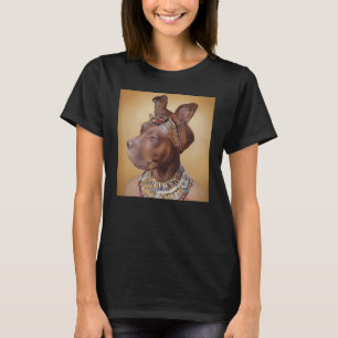 Camiseta retrato facial de un perro antiguo como Cleopatra 