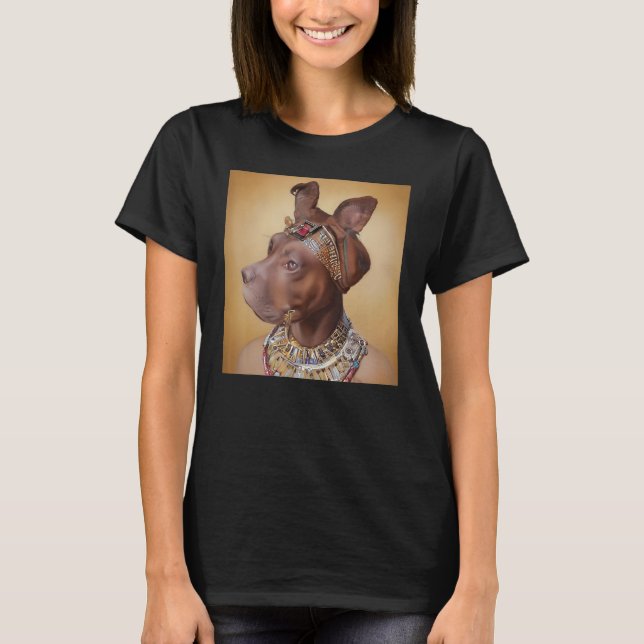 Camiseta retrato facial de un perro antiguo como Cleopatra  (Anverso)