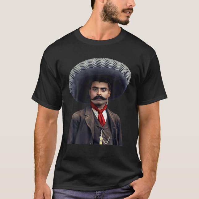 Camiseta Retrato facial famoso de Emiliano Zapata México (Anverso)