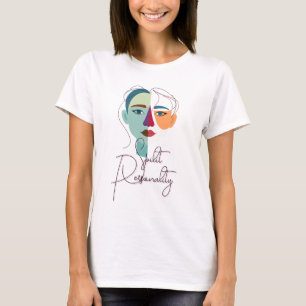 Camiseta Retrato facial fraccionado abstracto