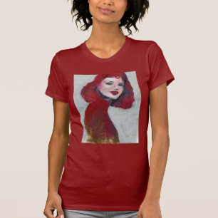 Camiseta Retrato Fem - Rojo