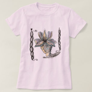 Camiseta retrato floral abstracto