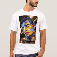 Retrato geométrico de vidrio – Fa masculino abstra