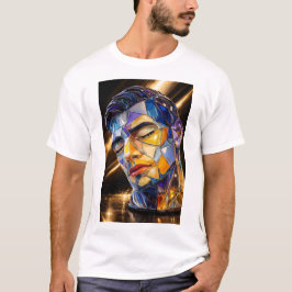 Camiseta Retrato geométrico de vidrio – Fa masculino abstra