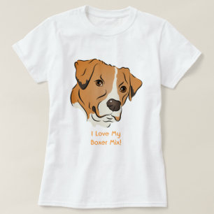 Camiseta Retrato gráfico de perro de mezcla de Boxer
