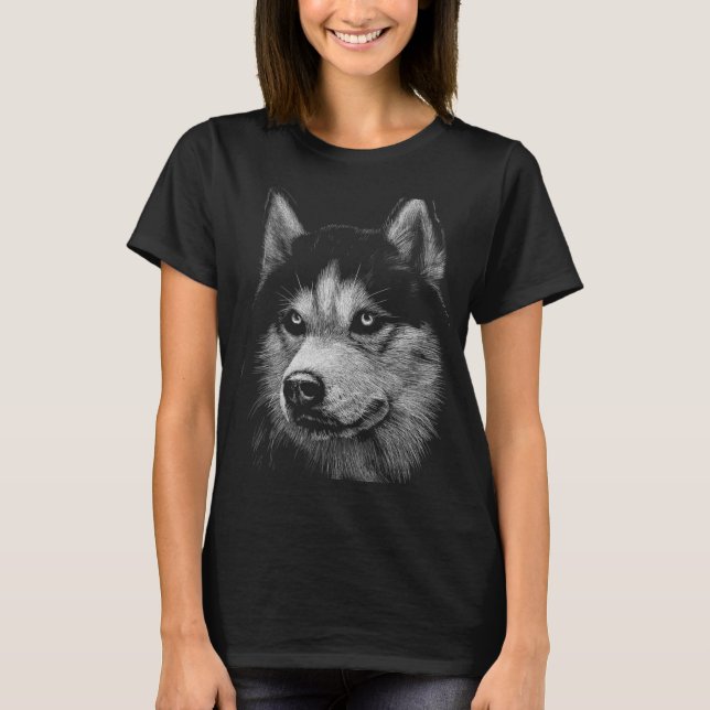 Camiseta Retrato Husky Siberiano 5 (Anverso)