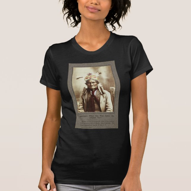 Camiseta Retrato indio de Geronimo del líder de Chiricahua (Anverso)