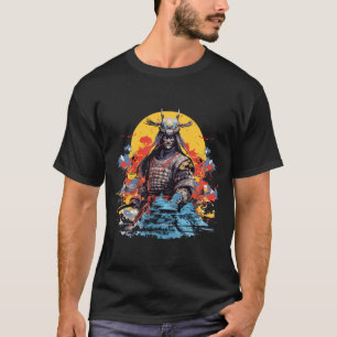 Camiseta Retrato japonés de arte de tradición guerrera