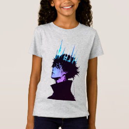 Camiseta Retrato masculino gótico del rey del anime con cor