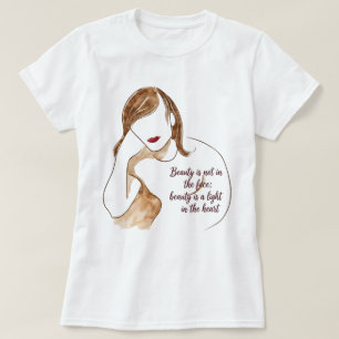 Camiseta Retrato minimalista elegante con cita